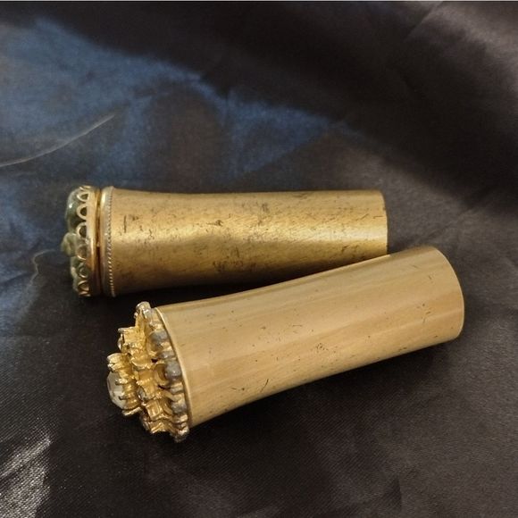 NOT FOR SALE - COLLECTION POST Lipstick holders cases vintage gold jewel makeup - Picture 2 of 2